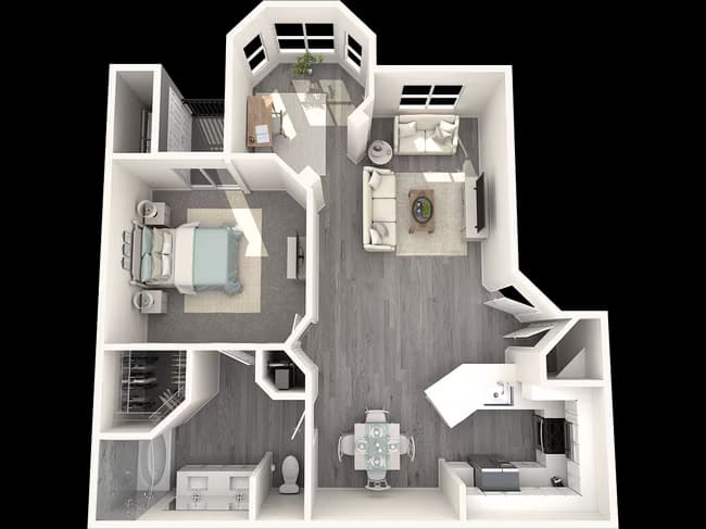 1×1 study 0809 floor plan