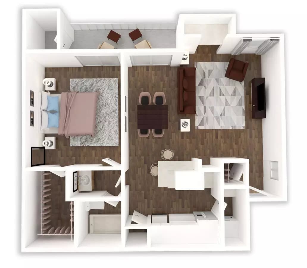1 Bed • 1 Bath 0108 floor plan
