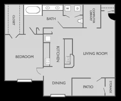 1 Bed • 1 Bath 8308 floor plan