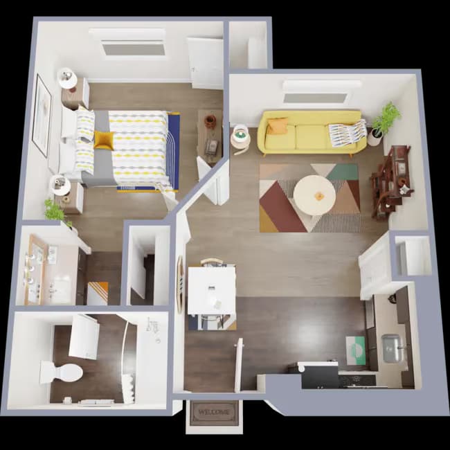 Studio - 1 Bathroom 322 floor plan