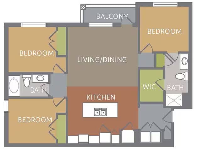 3 Beds • 2 Bath 6203 floor plan