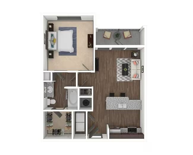1 Bed/1 Bath 2321 floor plan