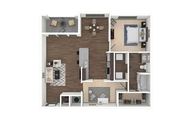 1 Bed/1 Bath 4114 floor plan