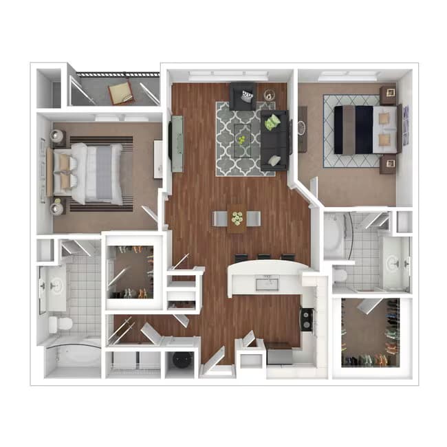2 Beds • 2 Bath 4417 floor plan