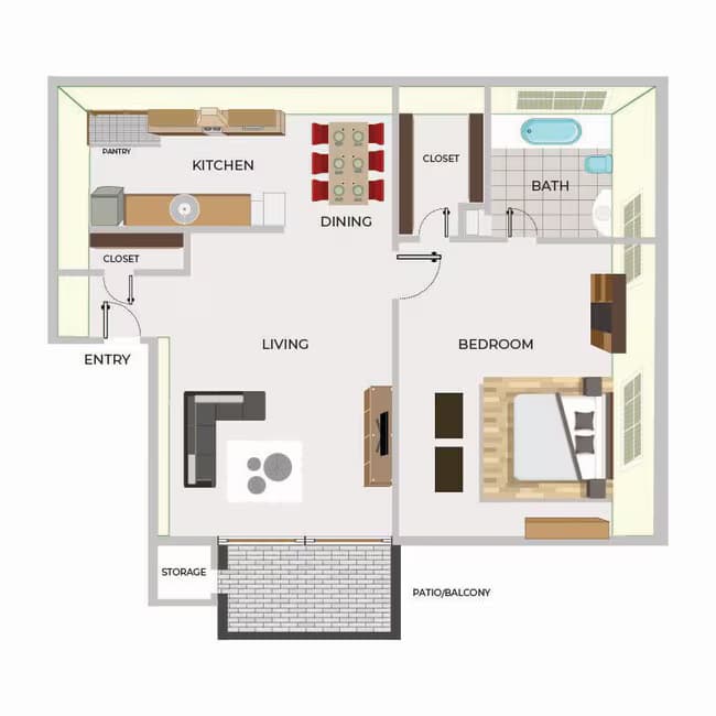 One Bedroom 38 floor plan