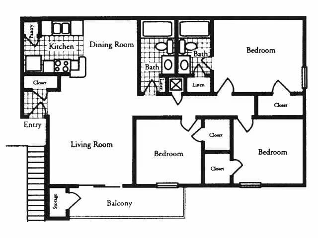 Three Bedroom 144 floor plan