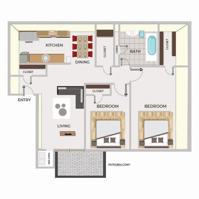 Two Bedroom 112 floor plan