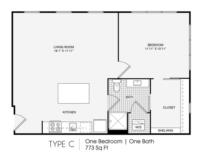 Unit II-101 floor plan
