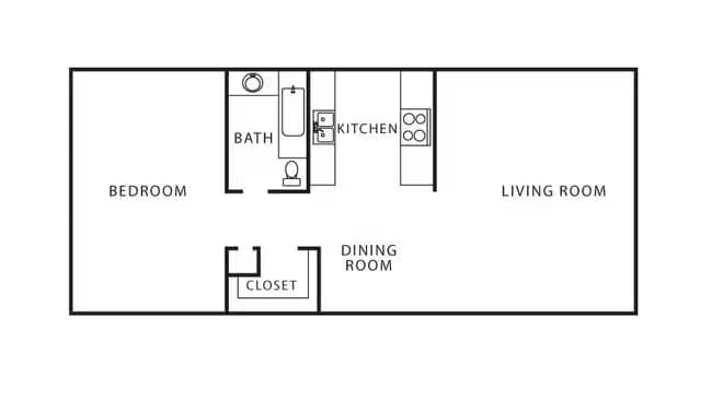1 Bed • 1 Bath 248 floor plan