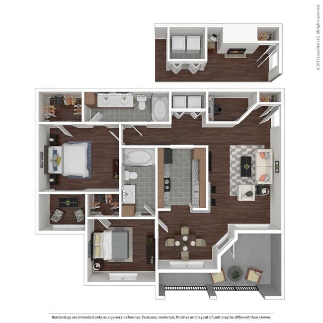 2 Beds • 2 Bath 2022 floor plan