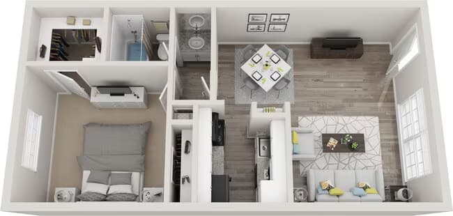 A1 | 1 Bed | 1 Bath W-574 floor plan