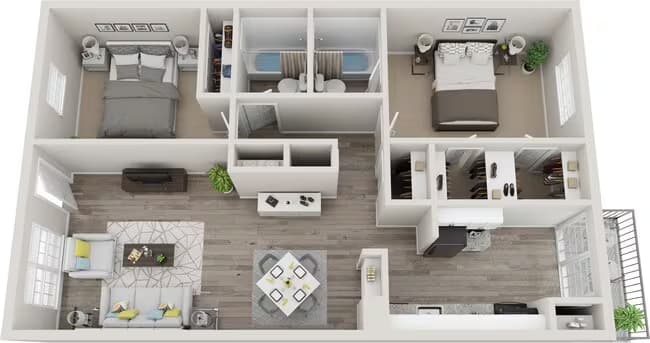 B8 | 2 Bed | 2 Bath SW-220 floor plan