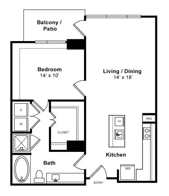 Solitude - High-Rise 04105 floor plan