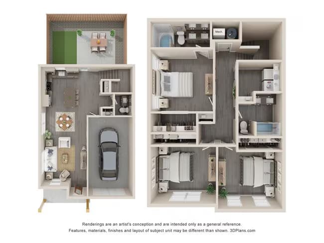 The Cypress 3x2.5 103 floor plan