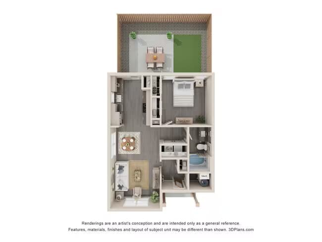 The Spruce 1x1 20 floor plan