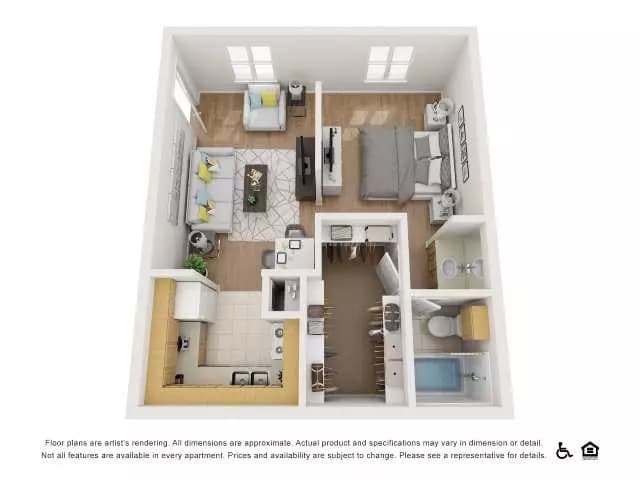 1 Bed • 1 Bath 122 floor plan