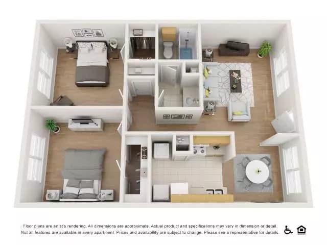 2 Beds • 1 Bath 162 floor plan