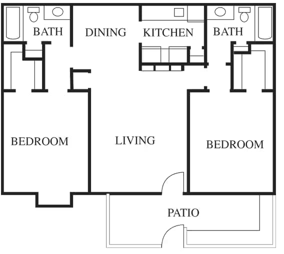B1- 2 Bedroom 082 floor plan