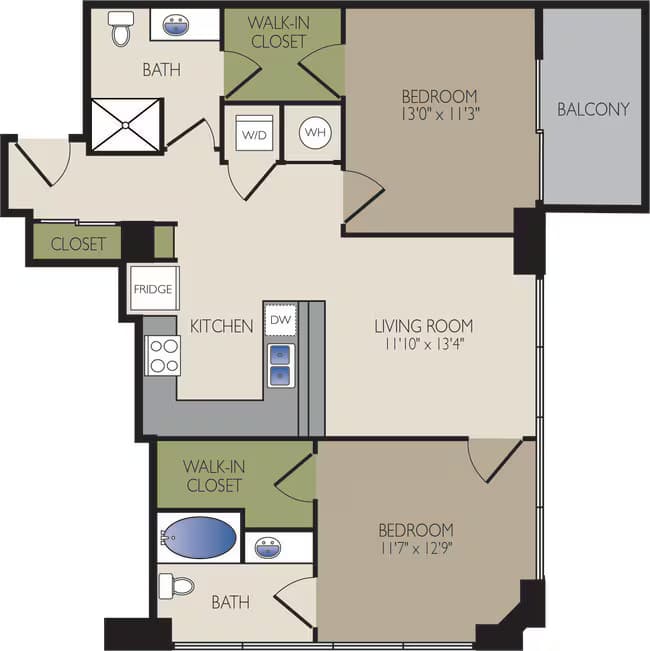 Unit 1101N floor plan