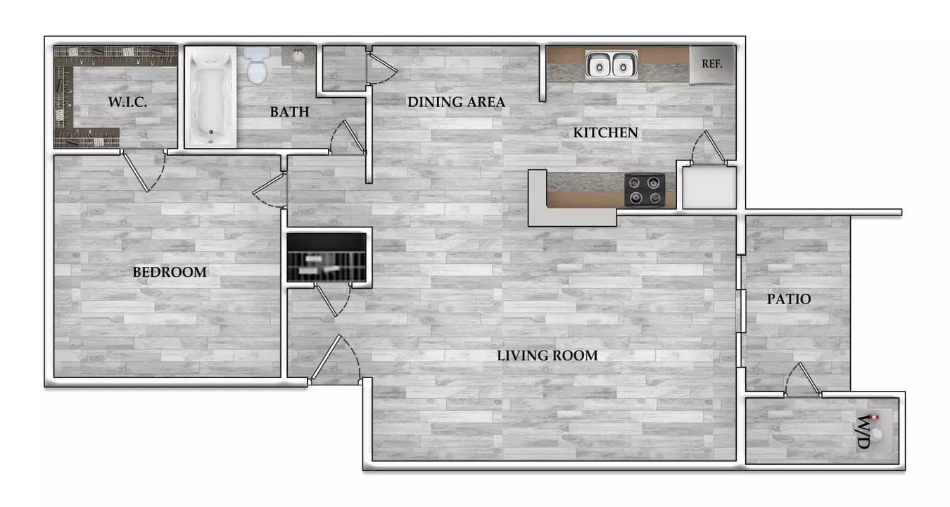 1 Bed • 1 Bath 037 floor plan
