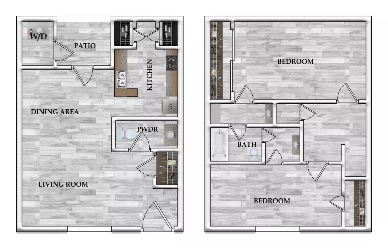 2 Beds • 2 Bath 078 floor plan