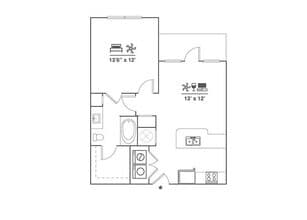 1x1 A1 8206 floor plan