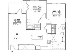2x2 B7 5315 floor plan