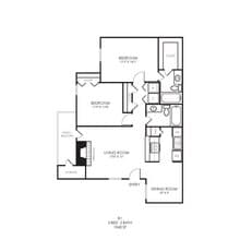 2 Beds • 2 Bath 1077 floor plan