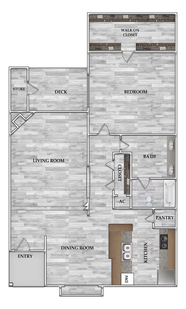 1x1 830 sf 153 floor plan