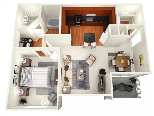 1 Bed • 1 Bath 0735 floor plan