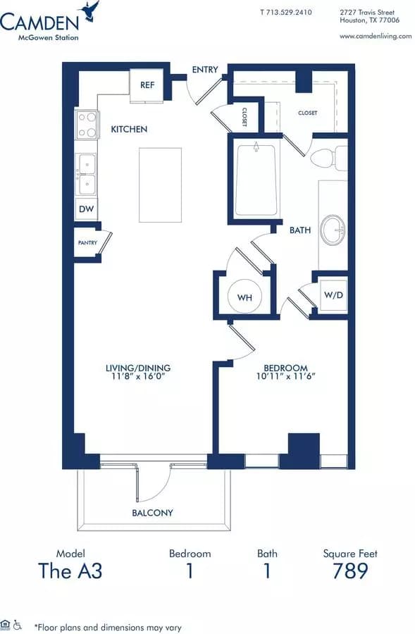 1 Bed • 1 Bath 308 floor plan