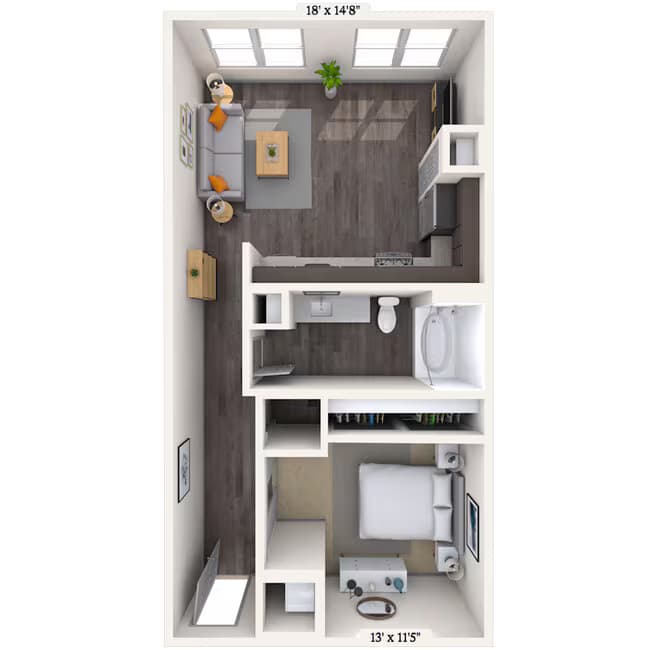 Studio • 1 Bath 535 floor plan
