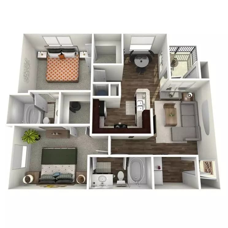 2 Beds • 2 Bath 2334 floor plan