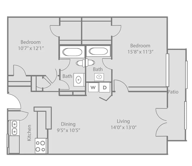 Unit B2-F floor plan