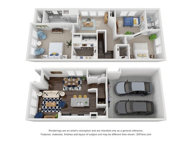 3 Beds • 2 Bath 787SPC floor plan