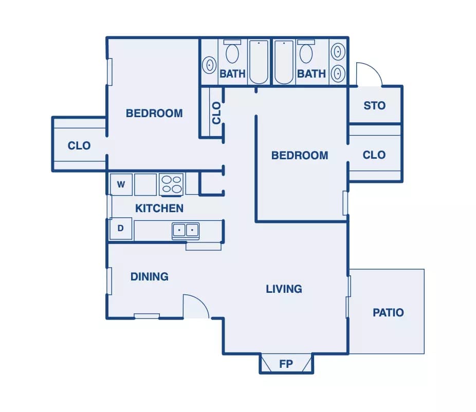 Two Bedroom 2301 floor plan