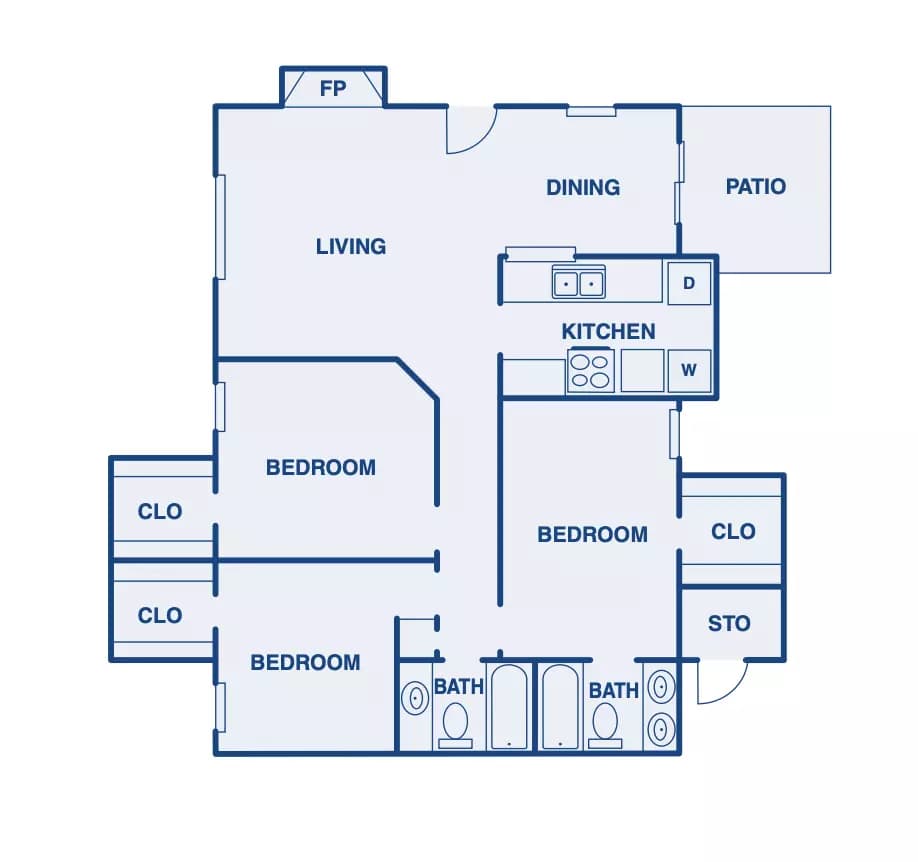 Three Bedroom 503 floor plan