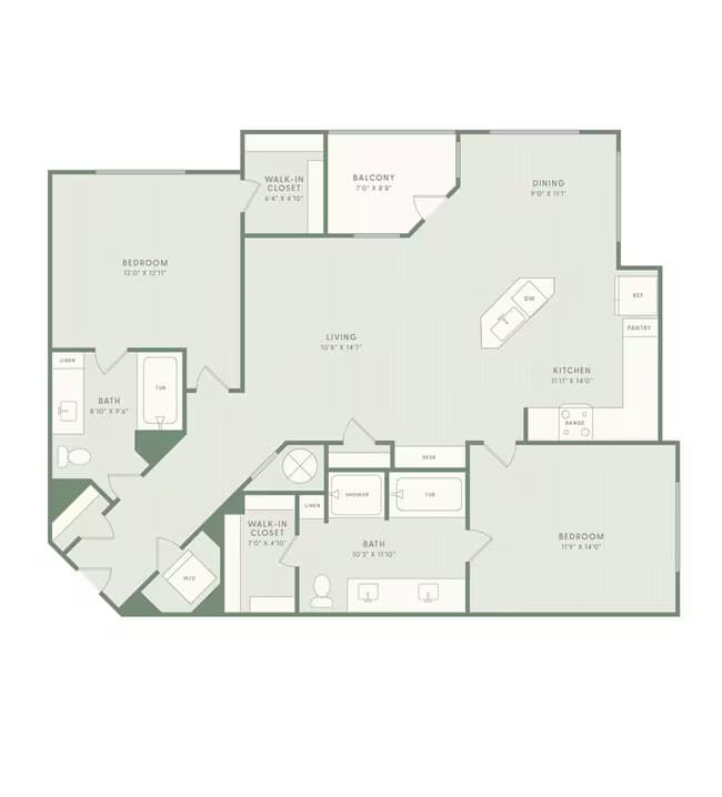 Unit 11-302 floor plan