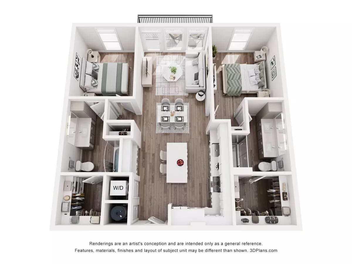 2 Beds • 2 Bath 3003 floor plan