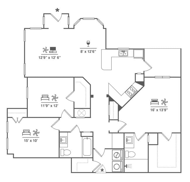 Unit 12105 floor plan