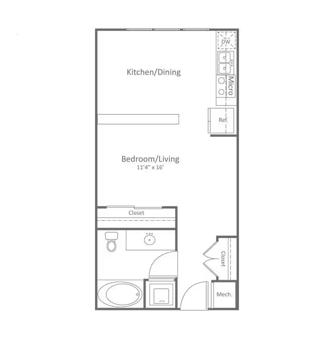 Studio • 1 Bath 0805 floor plan