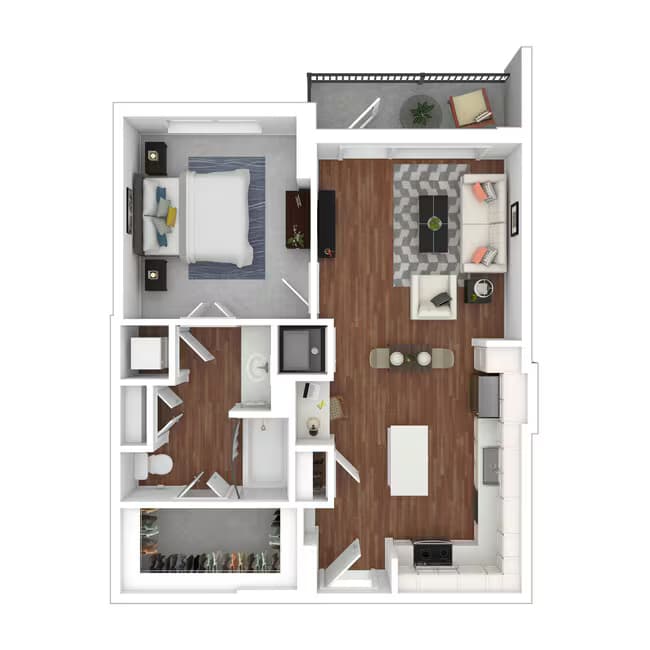 1 Bed • 1 Bath 416 floor plan