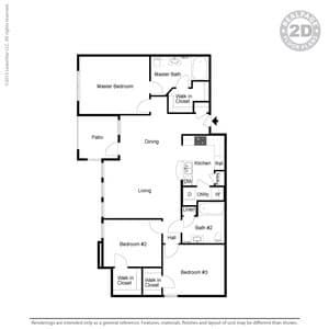 3 Beds • 2 Bath 10-1037 floor plan