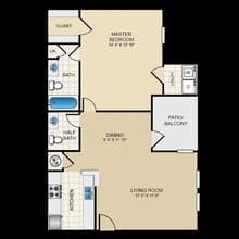 1 Bed • 1 Bath 0822 floor plan