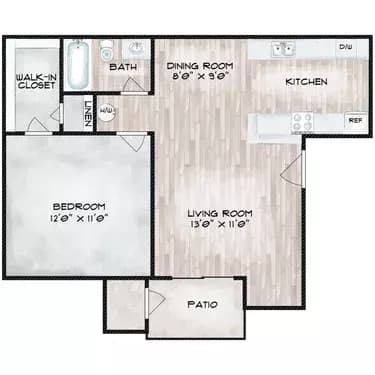 1 Bed • 1 Bath 407 floor plan