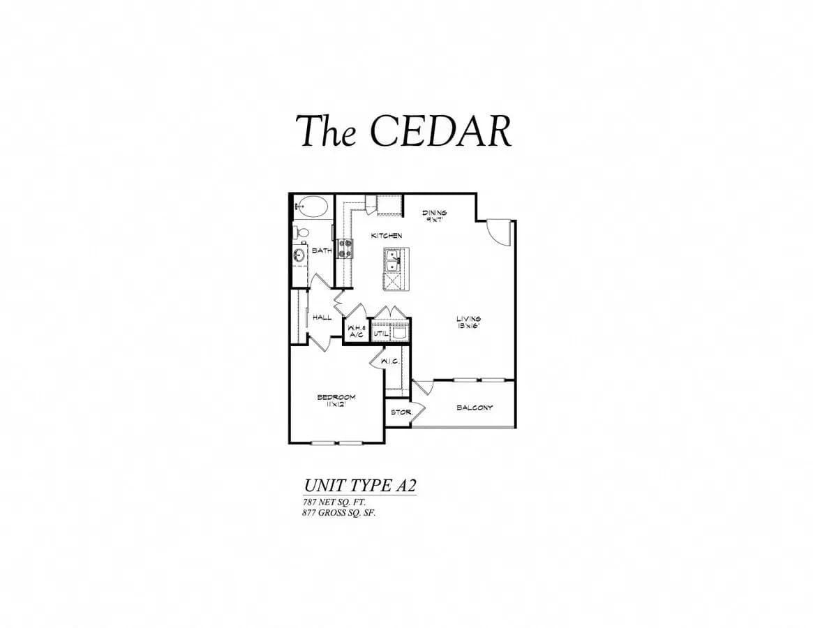 A2 - The Cedar 2324 floor plan