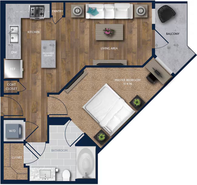 1 Bed • 1 Bath 206 floor plan