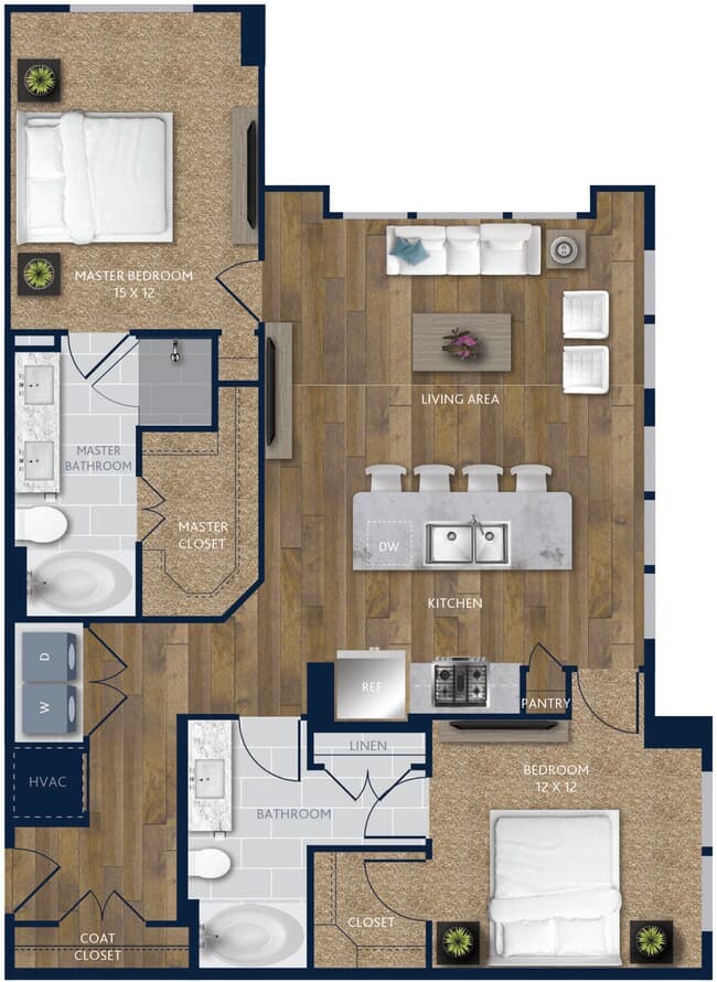 2 Beds • 2 Bath 341 floor plan
