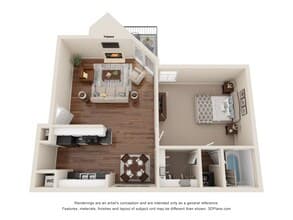 1 Bed 1 Bath Luxury Renovated 727 sq ft **519 floor plan