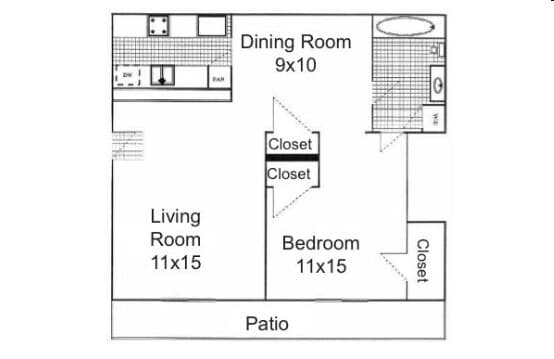 1x1C 885sf 0714 floor plan